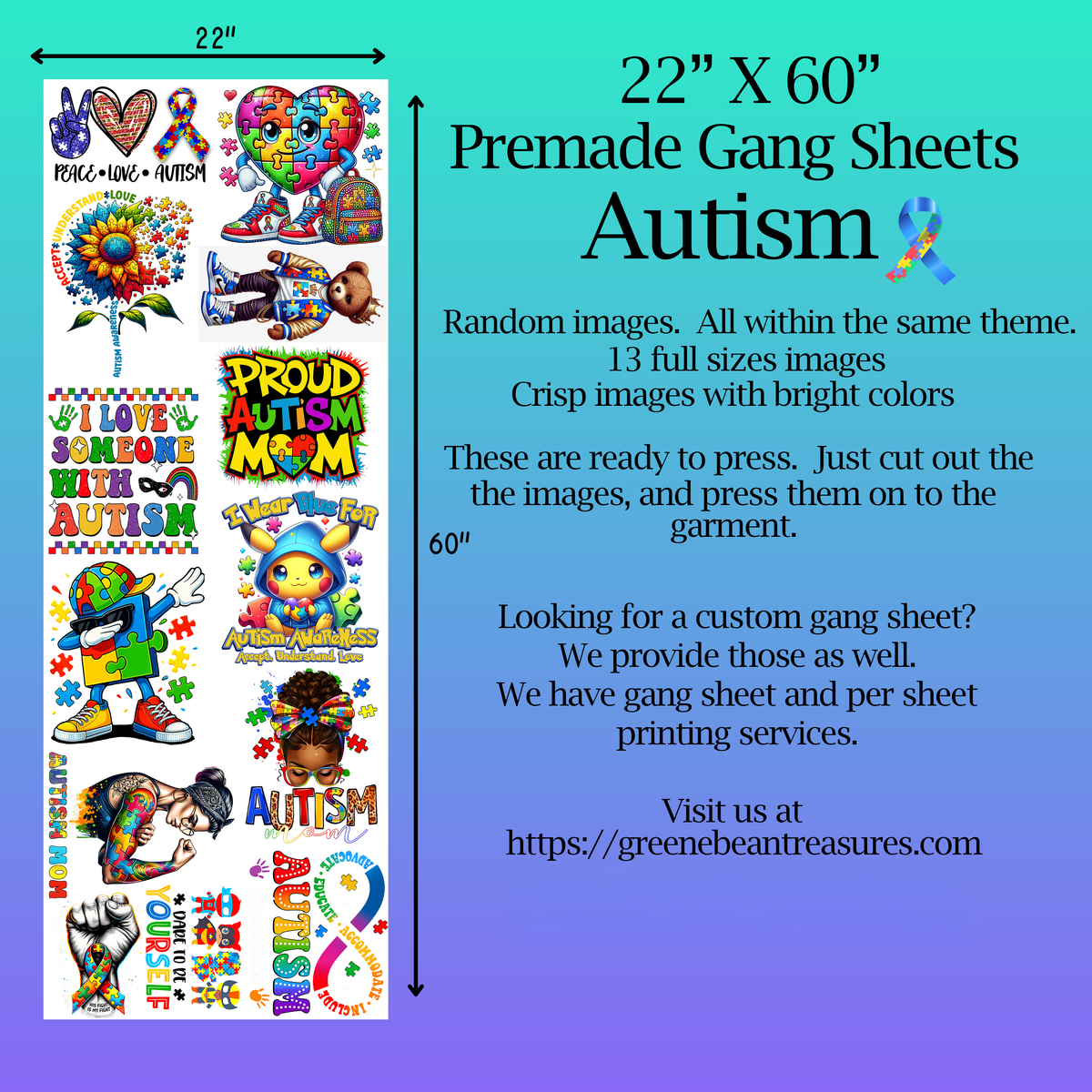 Autism Pre-Made Gang Sheet